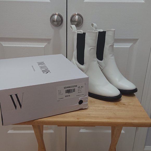 NIB Dream Pairs Diva Chunky Chelsea Platform Disco Heeled Booties 8.5 - Picture 3 of 6